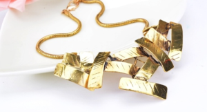 Gold textured statement jewellery